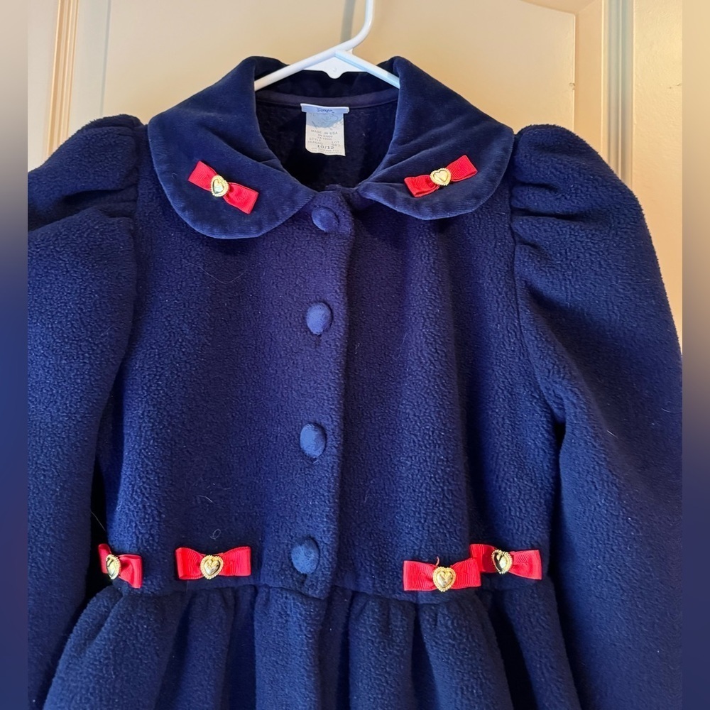 Vintage USA Hartstrings Navy Pea Coat with Red Accents - Picture 3 of 10